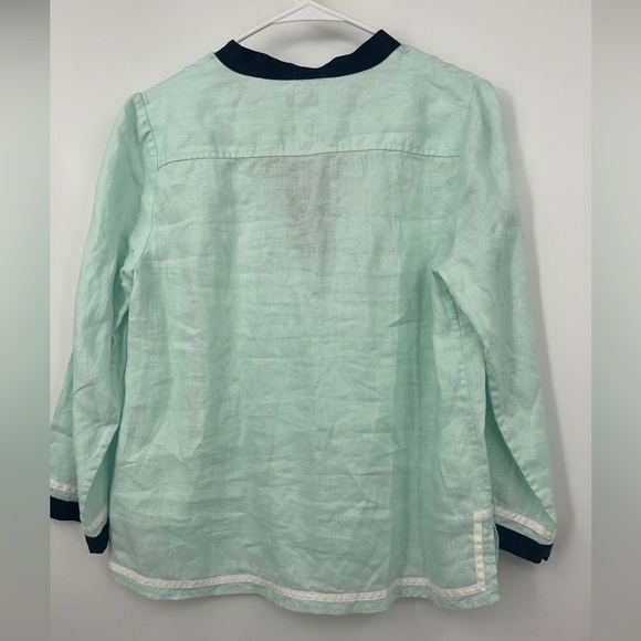 Talbots 100% Linen V-Neck Tunic Top Size petite Medium M - Picture 2 of 4
